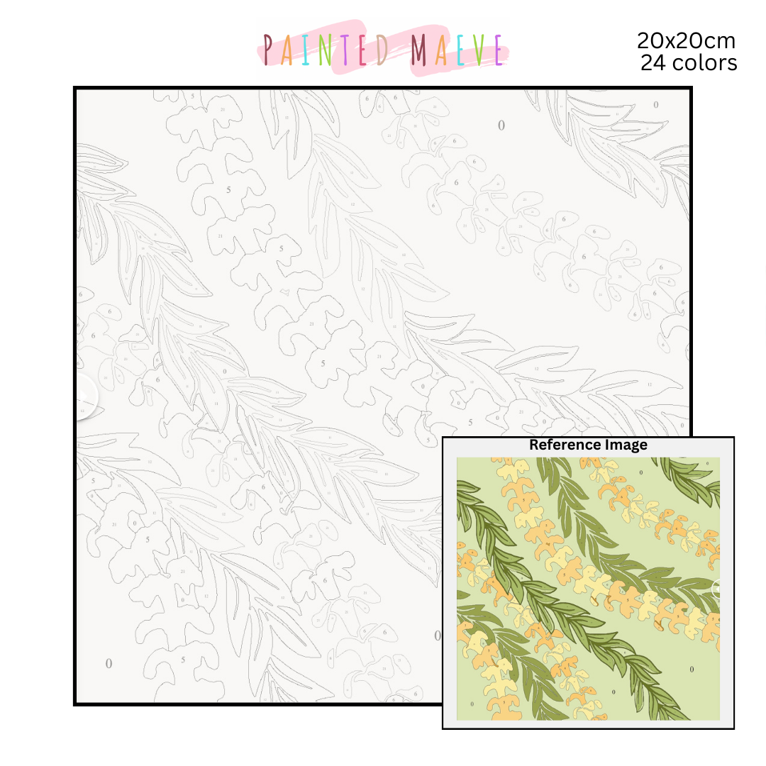 Puakenikeni Lei: Paint-by-Number Collection (24/36/48 colors | No Frame)