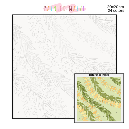 Puakenikeni Lei: Paint-by-Number Collection (24/36/48 colors | No Frame)