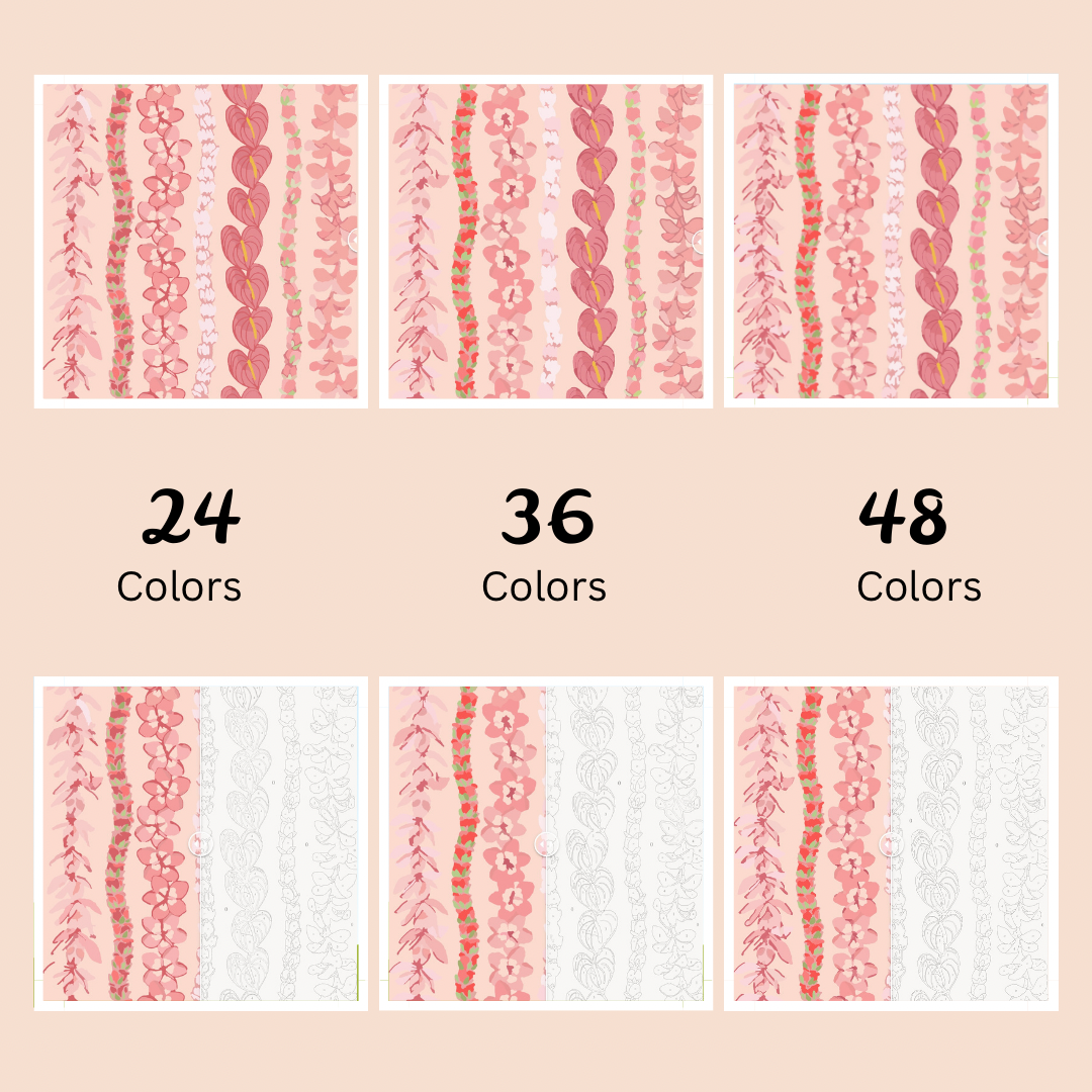 Pink Pua’s: Paint-by-Number Collection (24/36/48 colors | No Frame)