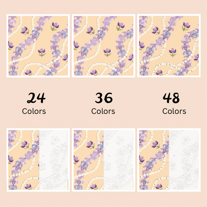 Crown Flower & Pikake: Paint-by-Number Collection (24/36/48 colors | No Frame)