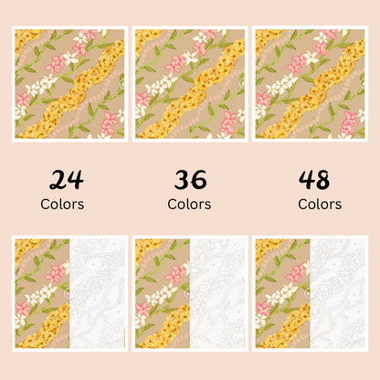 Pikake, Puakenikeni & Plumeria: Paint-by-Number Collection (24/36/48 colors | No Frame)