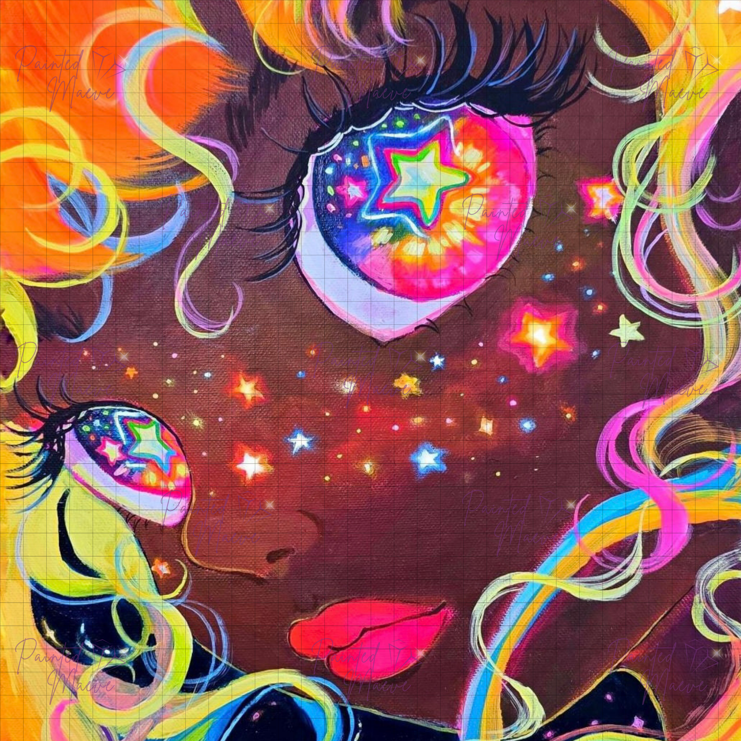 Aria Stargazer: Hand-Rendered Diamond Painting