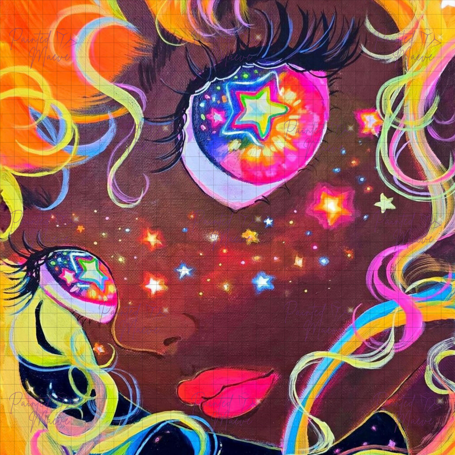 Aria Stargazer: Hand-Rendered Diamond Painting