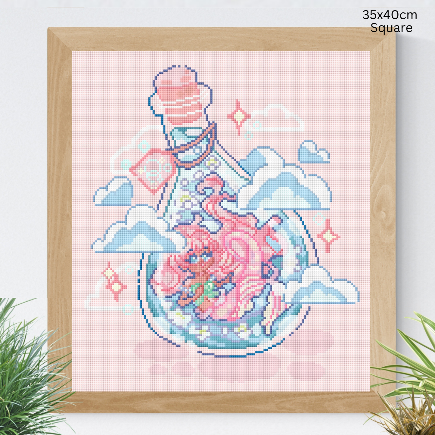 Bottled Mermaid: Hand-Rendered Diamond Painting