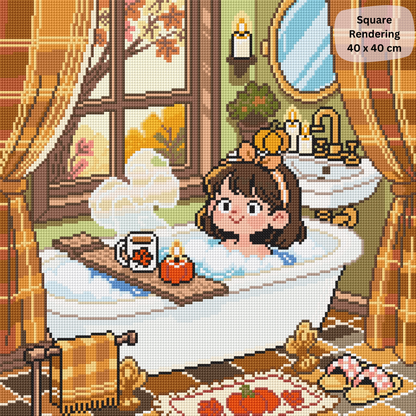 Autumn Bubble Bath Hand-Rendered Diamond Painting