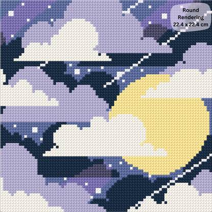 Midnight Moon: MINI Hand-Rendered Diamond Painting