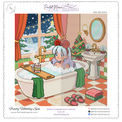 Frosty Holiday Spa: Hand-Rendered Diamond Painting Christmas Collection