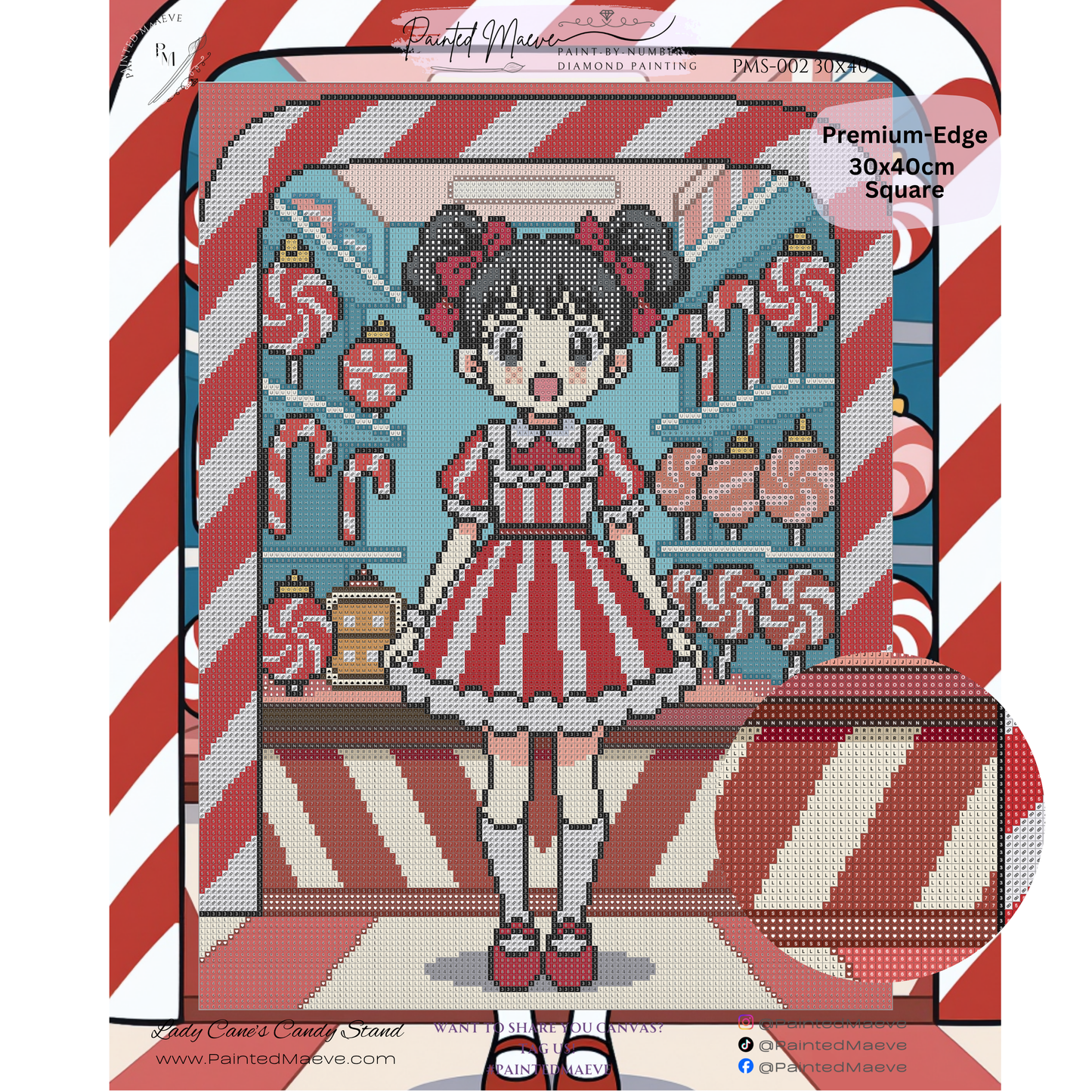 Lady Cane's Candy Stand: Hand-Rendered Diamond Painting Christmas Collection