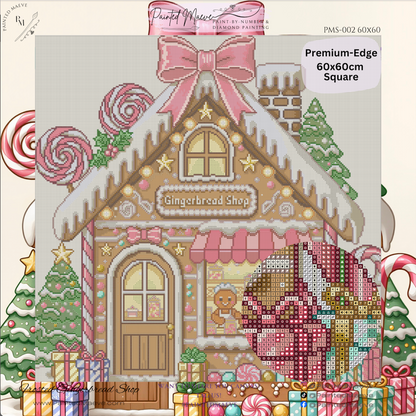 Frosted Gingerbread Shop: Hand-Rendered Diamond Painting Christmas Collection