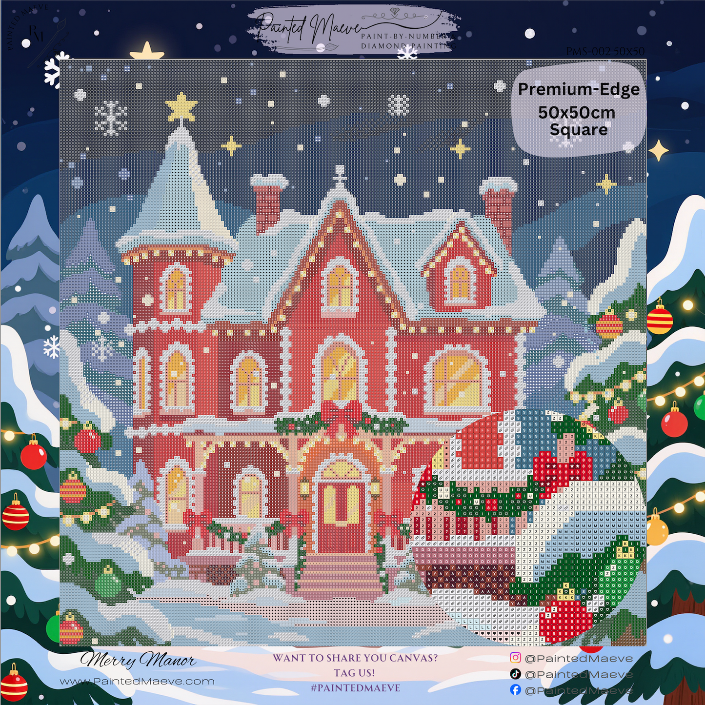 Merry Manor: Hand-Rendered Diamond Painting Christmas Collection
